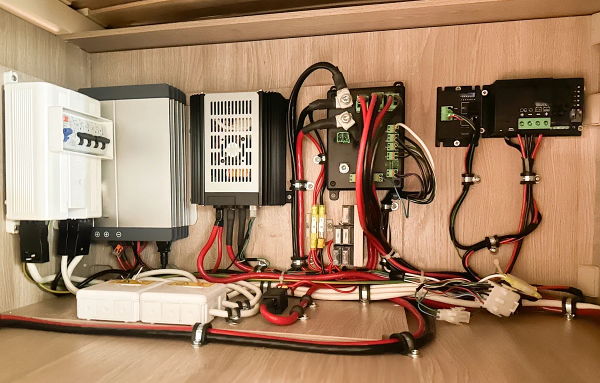 LiFePO4 lithium battery bank being installed in an RV in Miami-Dade County