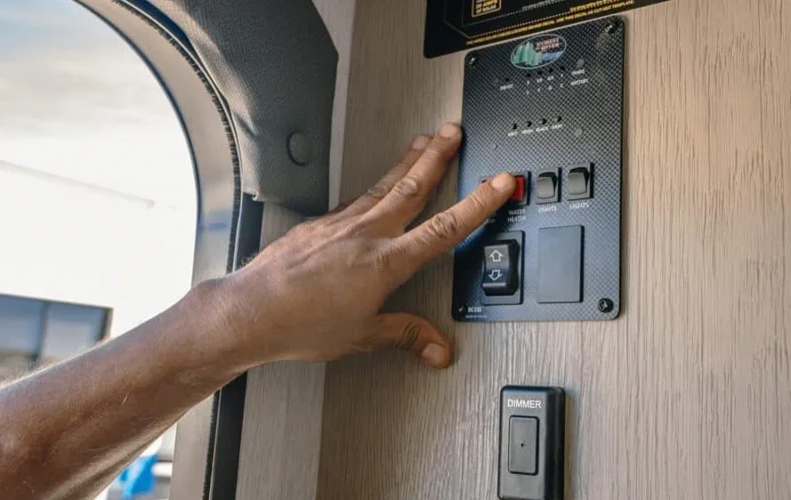 RV water heater service at a Cutler Bay driveway