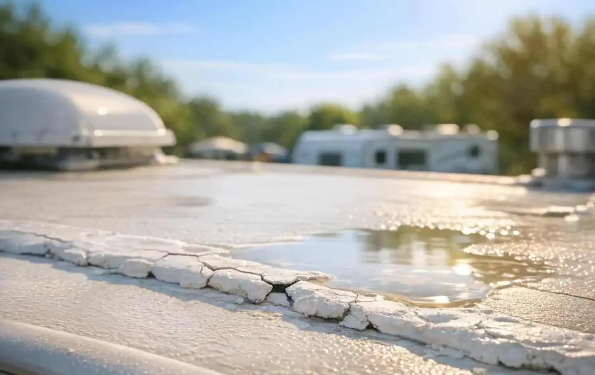 RV roof membrane repair at a Key Biscayne location