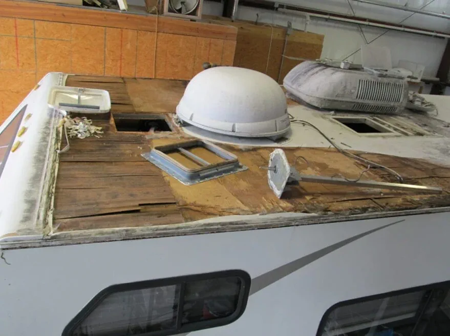 Professional RV roof reseal at a Miami-Dade storage facility