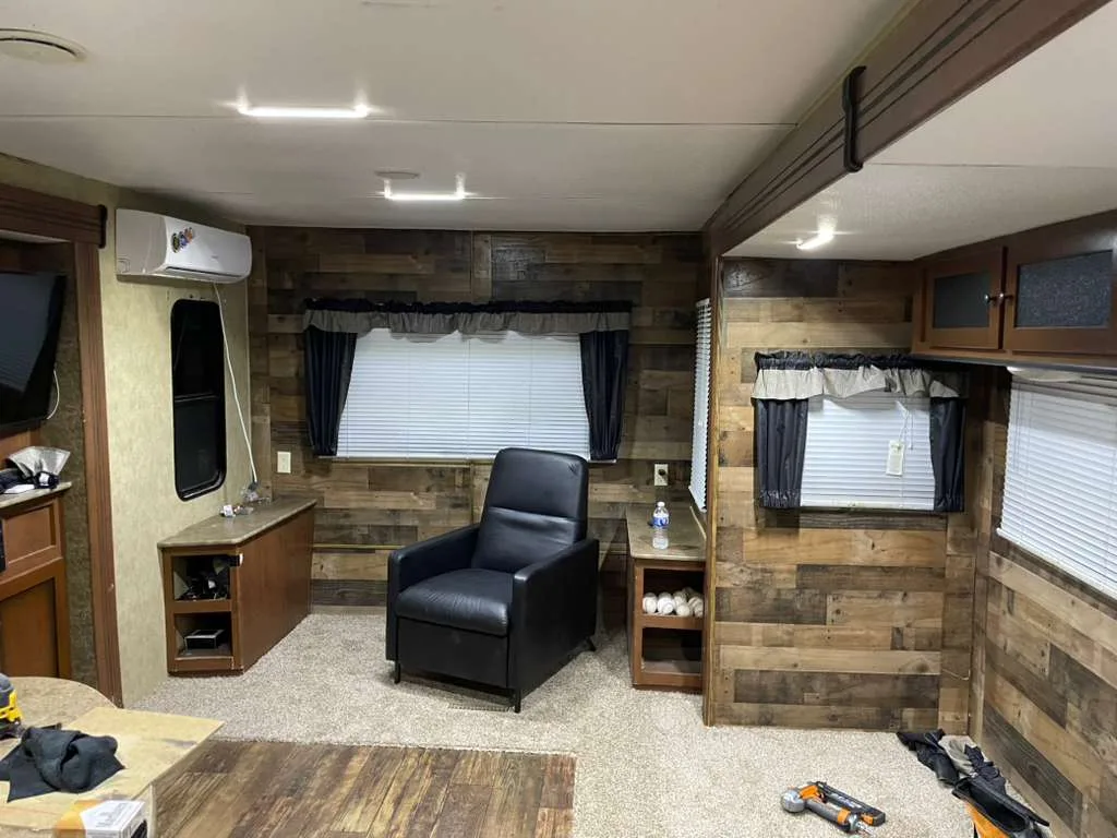 Roof leak source being sealed before RV ceiling repair in Miami-Dade
