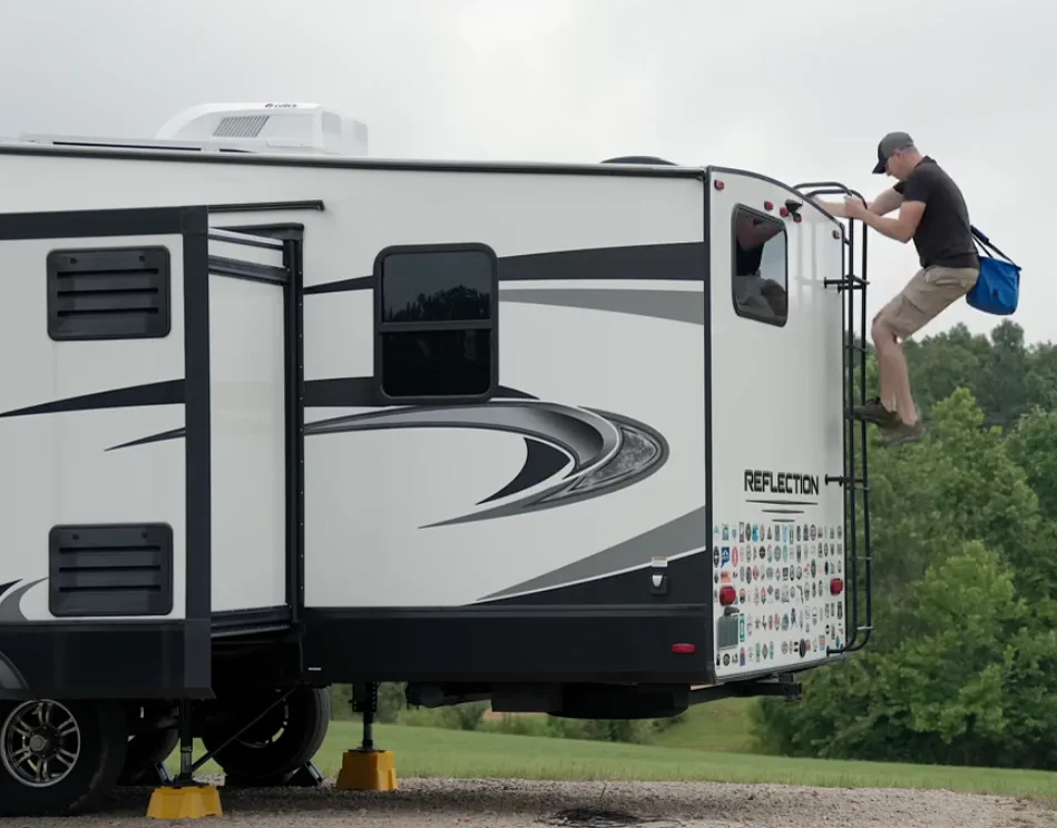 RV camping near Miami FL with Biscayne Bay in the background